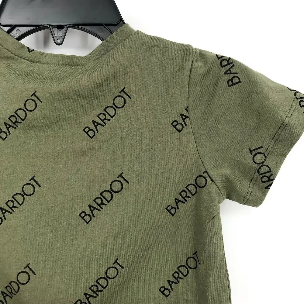 BARDOT JUNIOR Toddler Bardot Tee 4T Khaki Green Short Sleeves NWT